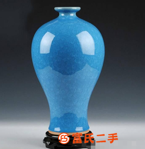 景德鎮陶瓷器客廳裝飾品擺設 高檔仿古官窯**裂花瓶