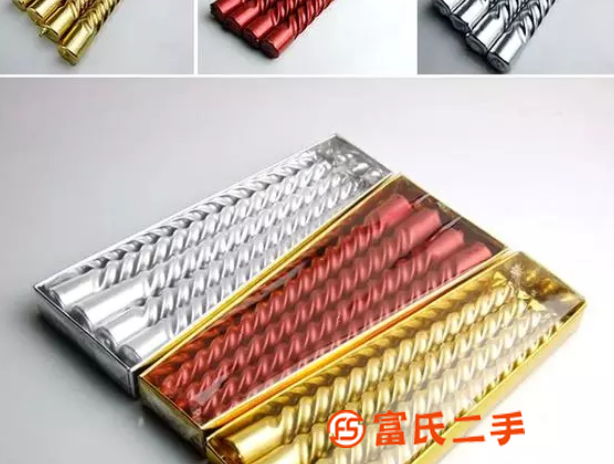 歐式電鍍螺紋蠟燭浪漫燭光晚餐生日婚慶道具酒店KTV