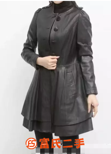 真皮皮衣女士進口頭層優質綿羊皮裙擺款皮風衣