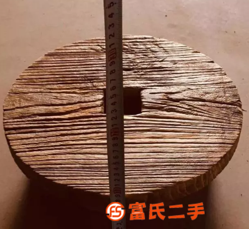 榆木茶托，自然風化，紋理清晰，無修補，全品包老