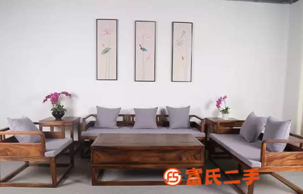 廠家直銷新中式胡桃木實木沙發六件套