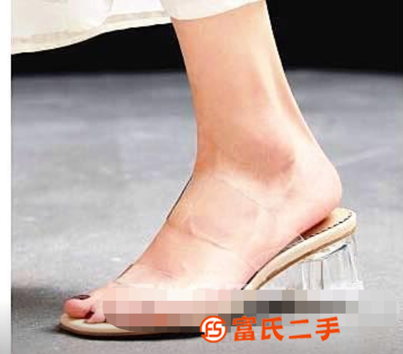 全新，意大利chic透明水晶涼鞋，女大碼，純色 ?