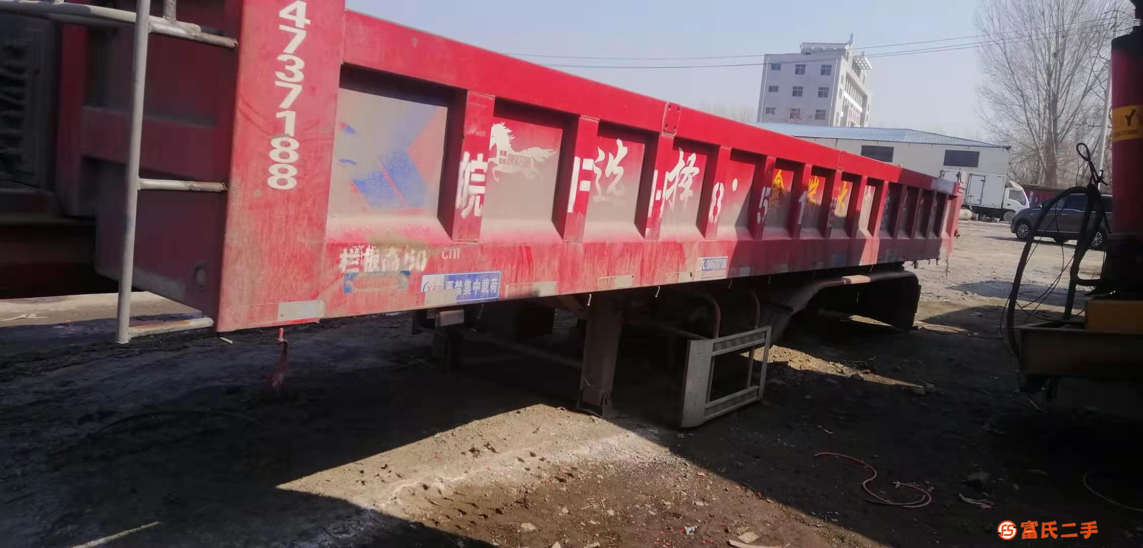 出售二手10米60標(biāo)準(zhǔn)后翻自卸后翻半掛車，車況板正，原車手續(xù)
