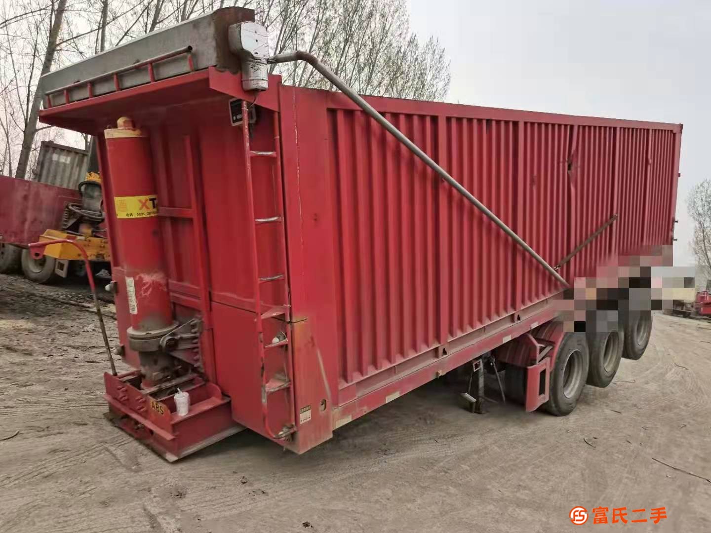出售二手8.5米自卸后翻半掛車，13米側翻，原車手續