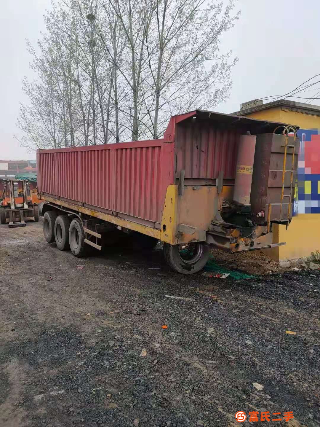出售二手8.5米平板自卸后翻半掛車一體后翻13米側翻手續齊全