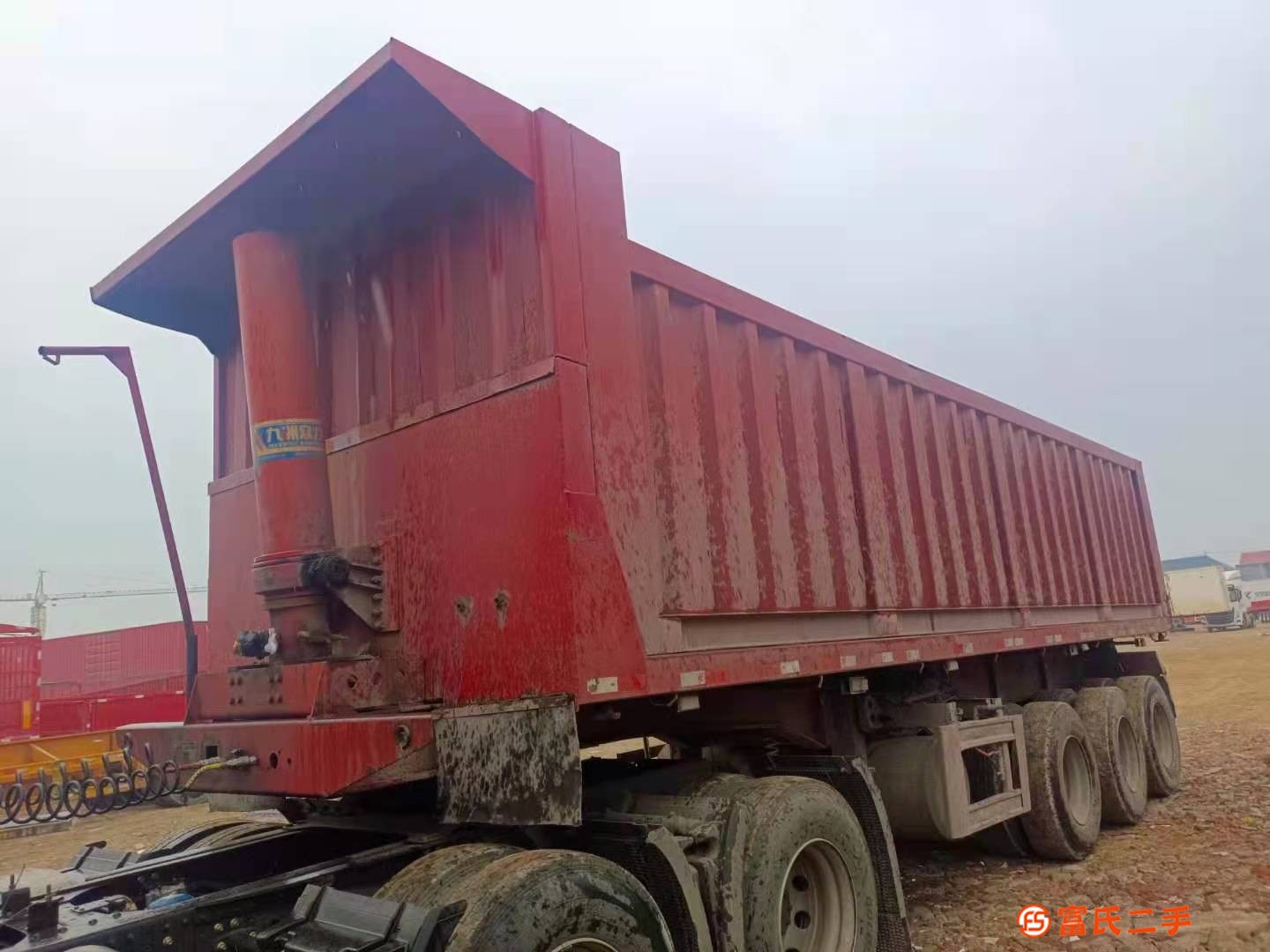 轉讓二手9米9.5米平板自卸后翻半掛車 13米側翻等手續齊全
