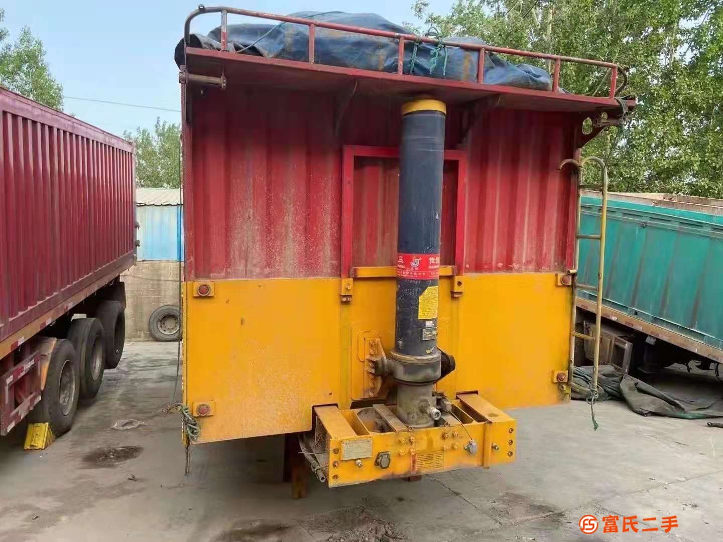 轉讓二手8.5米平板自卸后翻半掛車11米13米側翻等手續齊全