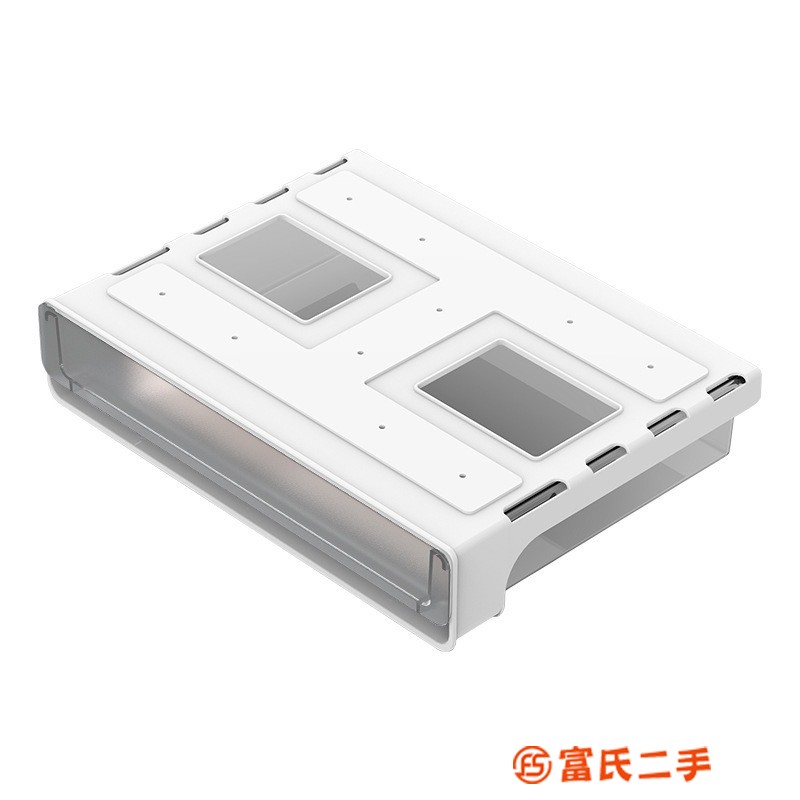 免打孔粘貼文件筆筒透明收納置物盒宿舍辦公桌下隱形抽屜式收納盒 