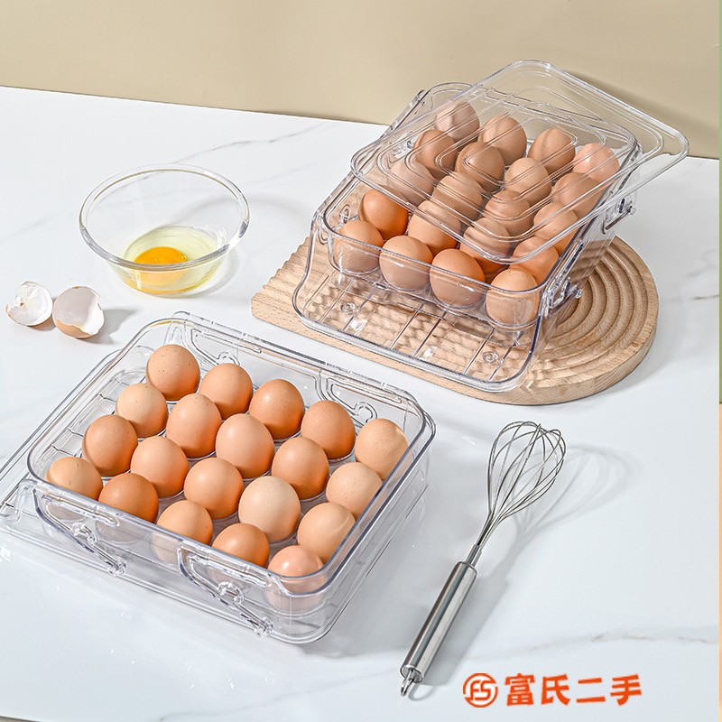 雞蛋盒新款升降滑軌式防摔鴨蛋儲存神器食品級家用冰箱雙層雞蛋托